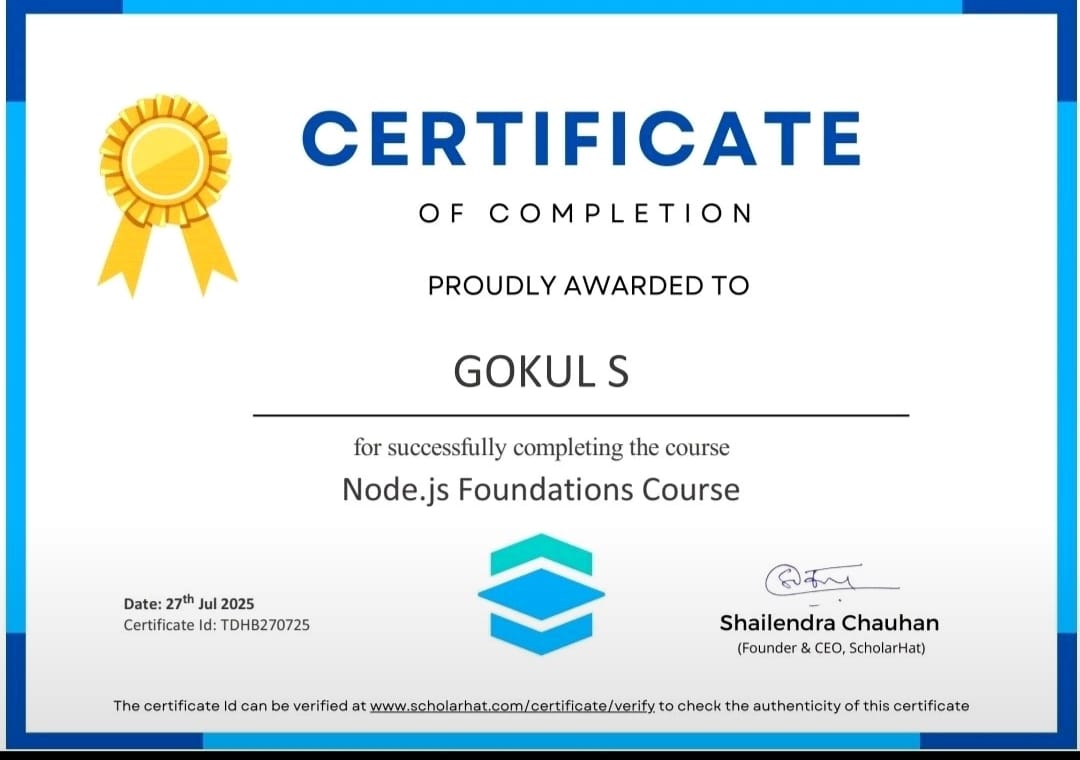 Node.js Certificate